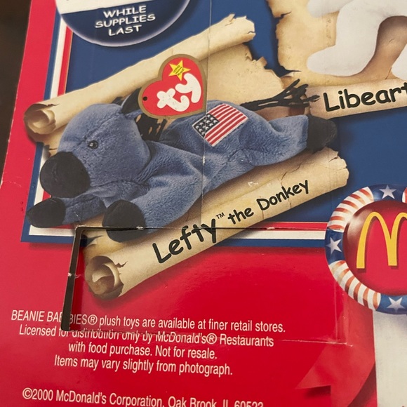 Ty Beanie Baby Lefty the Donkey McDonalds 1996 New in box - Picture 7 of 10